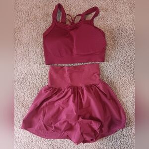 Yogalicious Burgundy Two-Piece Set